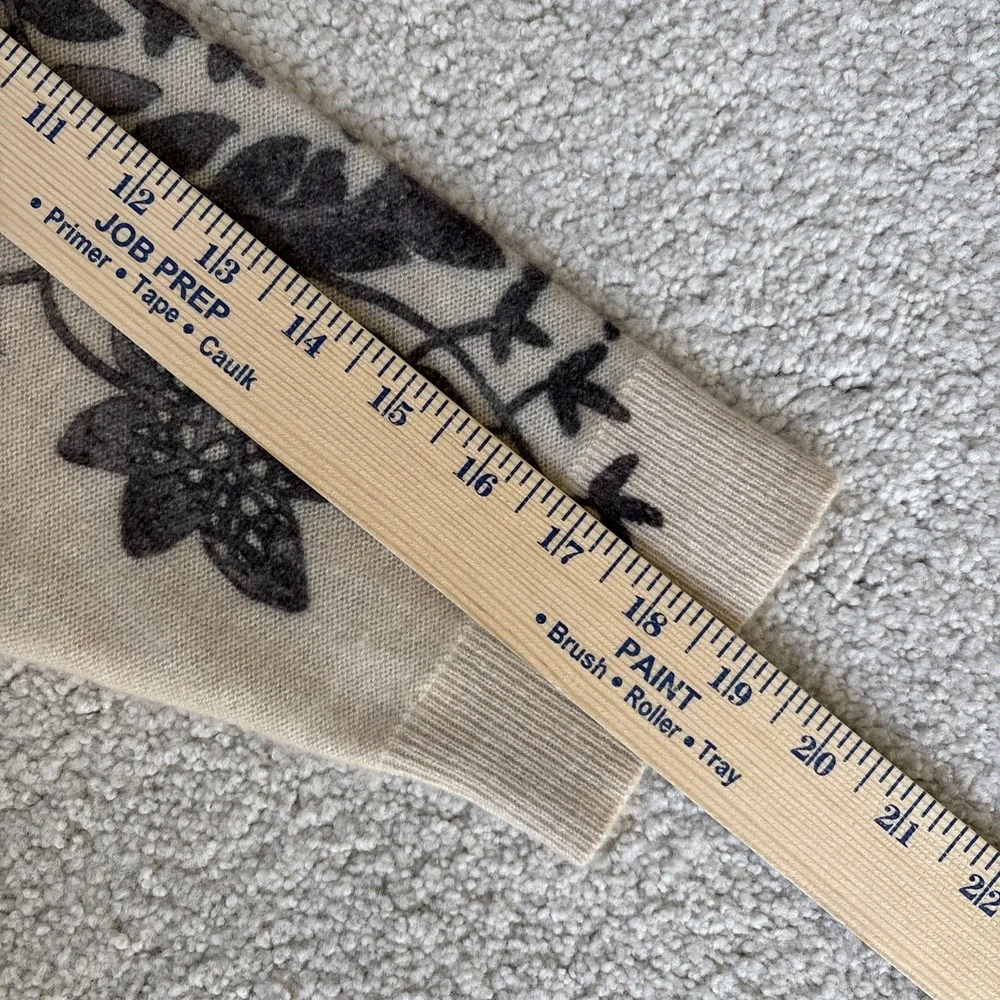 Anthropologie The Alani Cashmere‎ Pilcro Mock-neck Sweater Beige Floral Large - Picture 15 of 16